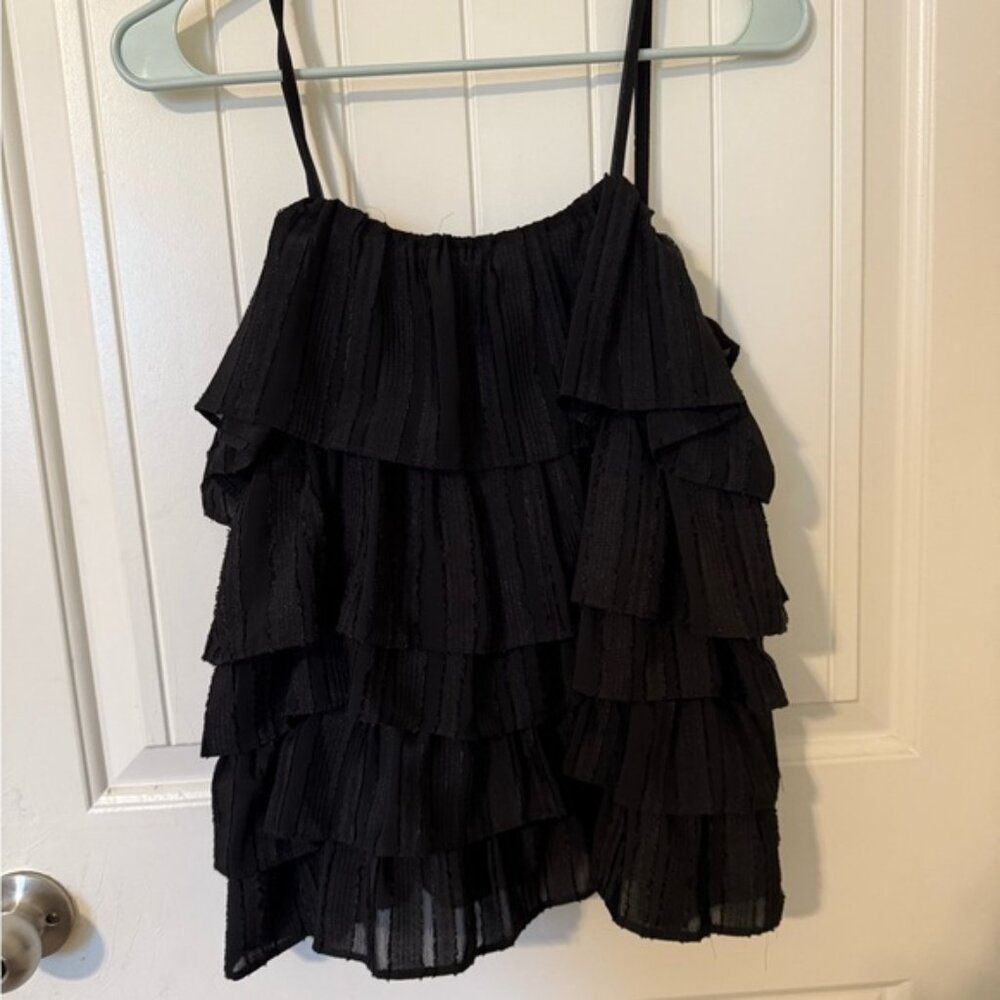 Entro Black Ruffle Blouse